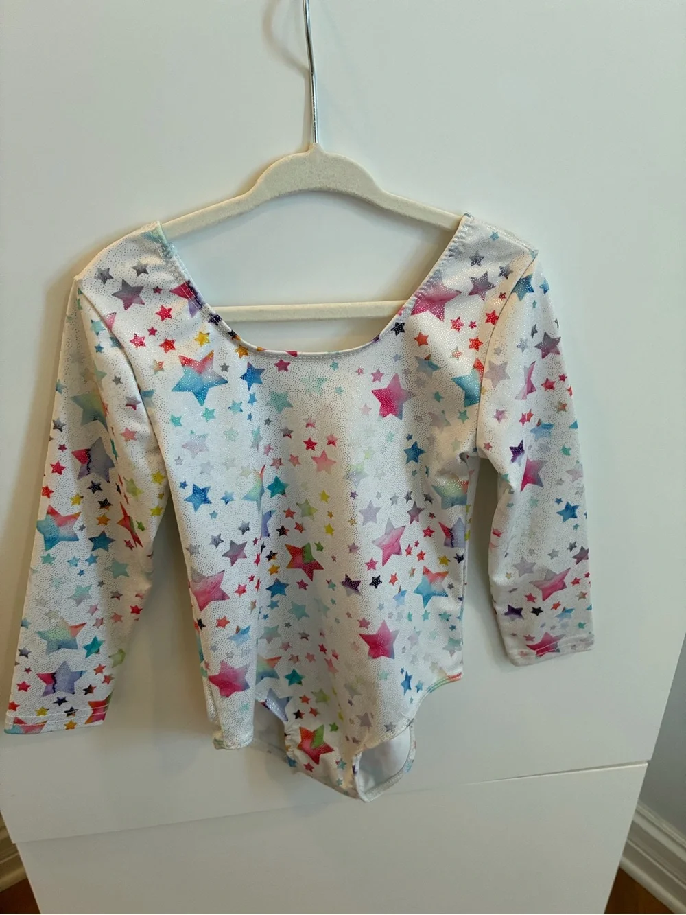 Set of 2 Kids Leotards - Rainbow & Star Print - Long Sleeve,Sleeveless- 110 (4T)